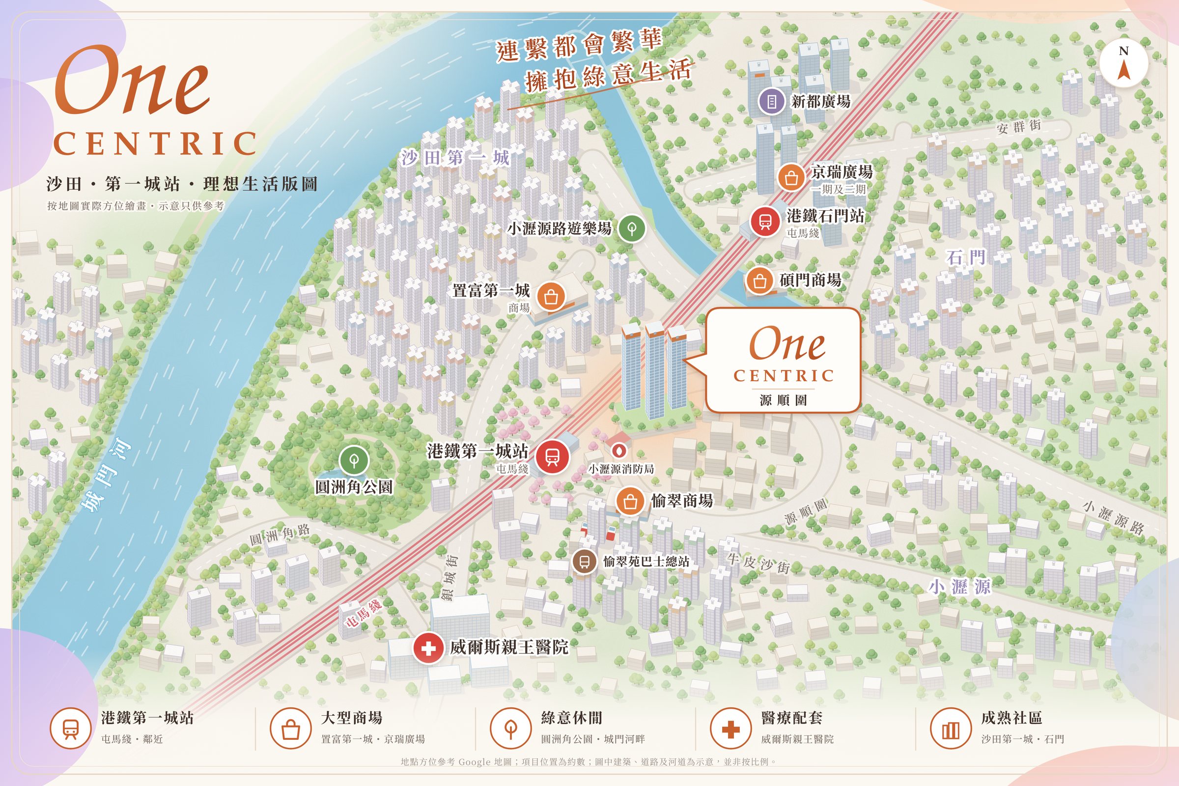 位置示意圖(並非按比例;項目位置為約數)